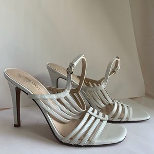 Nine West White Strapped Heel
